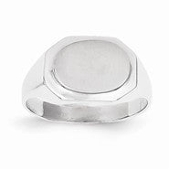 14k White Gold Signet Ring