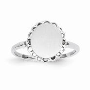 14k White Gold Signet Ring