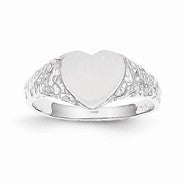 14k White Gold Signet Ring