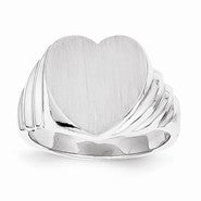 14k White Gold Signet Ring