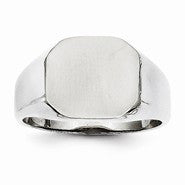 14k White Gold Signet Ring