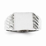 14k White Gold Signet Ring