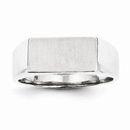 14k White Gold Signet Ring