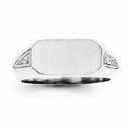 14k White Gold Signet Ring