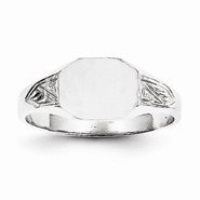 14k White Gold Signet Ring