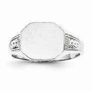 14k White Gold Signet Ring