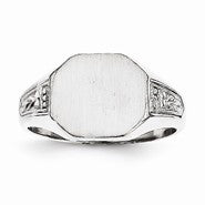 14k White Gold Signet Ring