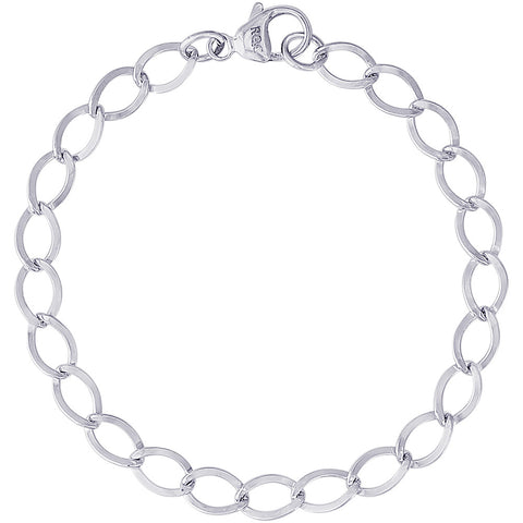 Charm Bracelet in White Gold, 8 inch