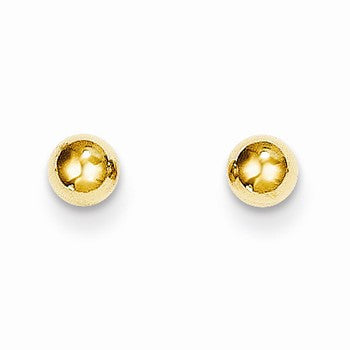 14k Yellow Gold Polished 4mm Ball Post Earrings