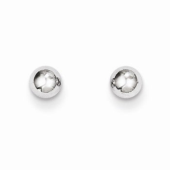 14k White Gold Polished 4mm Ball Post Earrings