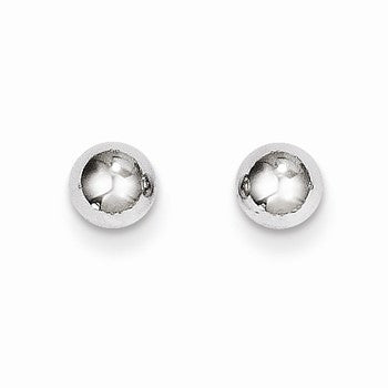 14k White Gold Polished 5mm Ball Post Earrings