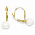 14k Yellow Gold Cultured Pearl Leverback Earrings