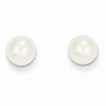 14k Yellow Gold 6mm Cultured Pearl Earrings