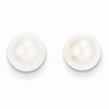 14k Yellow Gold 7mm Cultured Pearl Earrings