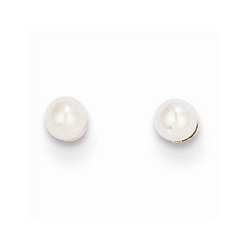 14k Yellow Gold 2.5mm Cultured Pearl Earrings