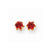 14k Yellow Gold 5mm Synthetic Garnet (Jan) Earrings