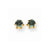 14k Yellow Gold 5mm Synthetic Emerald (May) Earrings