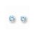 14k White Gold Blue CZ Post Earrings