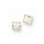 14k Yellow Gold 5mm Square CZ Post Earrings