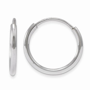 14k White Gold Endless Hoop Earrings