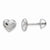 14k White Gold Puff Heart Post Earrings