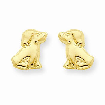 14k Yellow Gold Dog Post Earrings