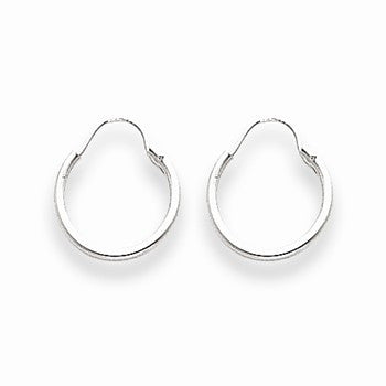 14k White Gold Hoop Earrings