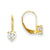 14k Yellow Gold CZ Heart Leverback Earrings