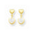 14k Yellow Gold Heart w/CZ Dangle Post Earrings