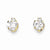 14k Yellow Gold 2mm round / 5mm CZ Heart Post Earrings