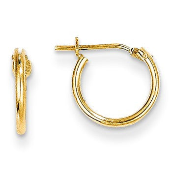 14k Yellow Gold 1mm Hoop Earrings