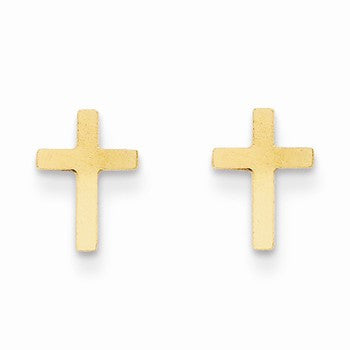 14k Yellow Gold Cross Post Earrings