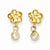 14k Yellow Gold Flower w/CZ Post Earrings