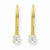 14k Yellow Gold 3mm Genuine White Zircon (Apr) Leverback Earrings