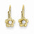 14k Yellow Gold Flower w/CZ Leverback Earrings