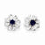 14k White Gold Flower w/Blue CZ Earrings