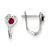 14k White Gold CZ July Birthstone Heart Hoop Earrings