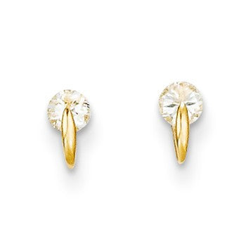 14k Yellow Gold CZ 3mm Post Earrings