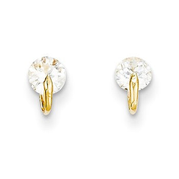 14k Yellow Gold CZ 4mm Post Earrings