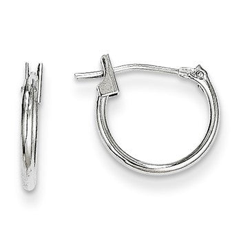 14k White Gold 1.25mm Hoop Earrings