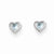 14k White Gold CZ Heart Post Earrings