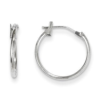 14k White Gold 1.25mm Hoop Earrings