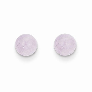 14k Yellow Gold 5mm Lavender Natural Stone Post Earrings