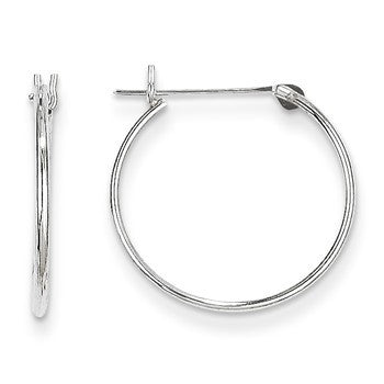 14k White Gold 1mm Hoop Earrings