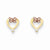 14k Yellow & Rose Gold CZ Heart Post Earrings