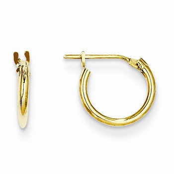 14k Yellow Gold 1.25mm Half Hoop Earrings