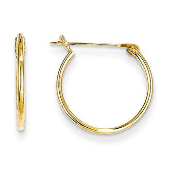 14k Yellow Gold 1.25mm Hoop Earrings