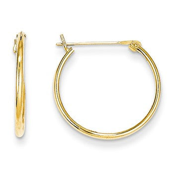 14k Yellow Gold 1.25mm Hoop Earrings