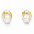 14k Yellow Gold CZ 3mm Freshwater Cultured Pearl Post Earrings