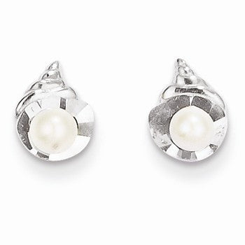 14k White Gold Freshwater Cultured Pearl Post Earrings